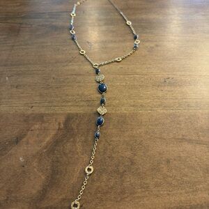Elegant Gold and Blue Necklace
